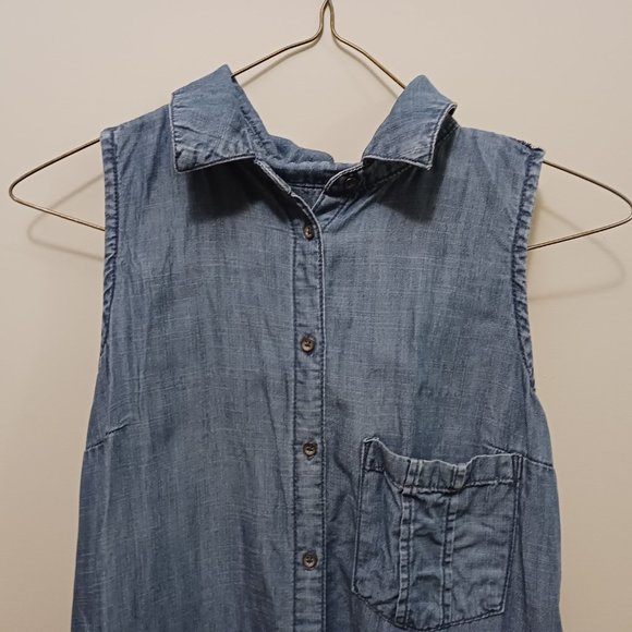 EDC by ESPIRIT 1990s style sleeveless demin jean shirt dress - Picture 10 of 12
